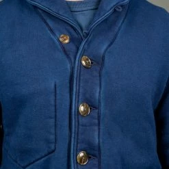 The Strike Gold Indigo Loopwheeled Shawl Collar Cardigan