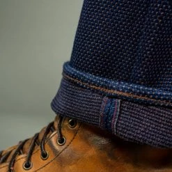 STUDIO D´ARTISAN Studio D'Artisan 1831 Kakishibu Sashiko Tight Straight Jeans