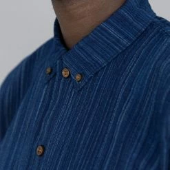 STUDIO D´ARTISAN Studio D'Artisan Indigo Shijira Kasuri Shirt NEW ARRIVALS