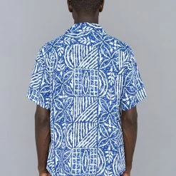 Sun Surf Polynesian Tapa Design Hawaiian Shirt Navy