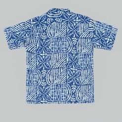 Sun Surf Polynesian Tapa Design Hawaiian Shirt Navy