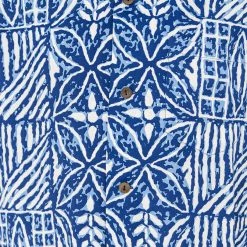 Sun Surf Polynesian Tapa Design Hawaiian Shirt Navy