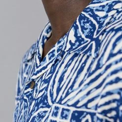 Sun Surf Polynesian Tapa Design Hawaiian Shirt Navy