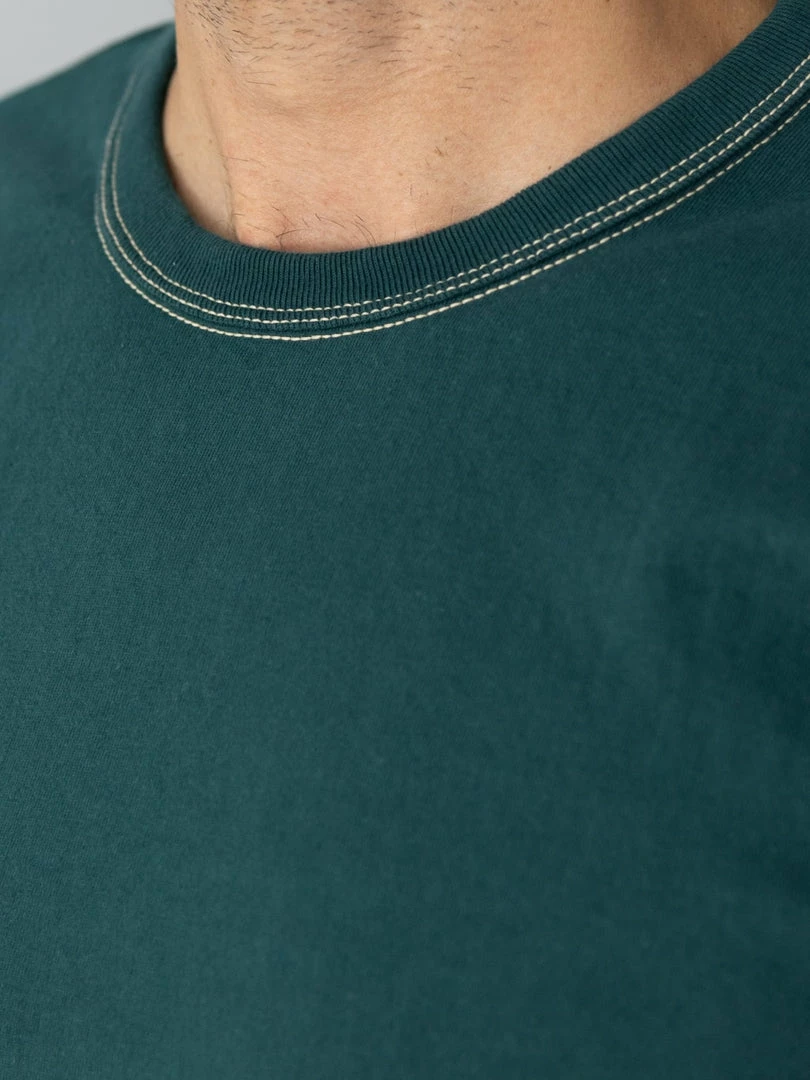 The Flat Head Loopwheeled Heavyweight Plain T-Shirt Dark Green NEW ARRIVALS 7 The Flat Head Loopwheeled Heavyweight Plain T-Shirt Dark Green NEW ARRIVALS