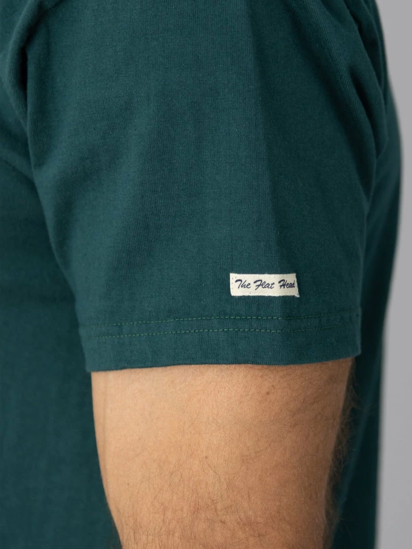 The Flat Head Loopwheeled Heavyweight Plain T-Shirt Dark Green NEW ARRIVALS 8 The Flat Head Loopwheeled Heavyweight Plain T-Shirt Dark Green NEW ARRIVALS