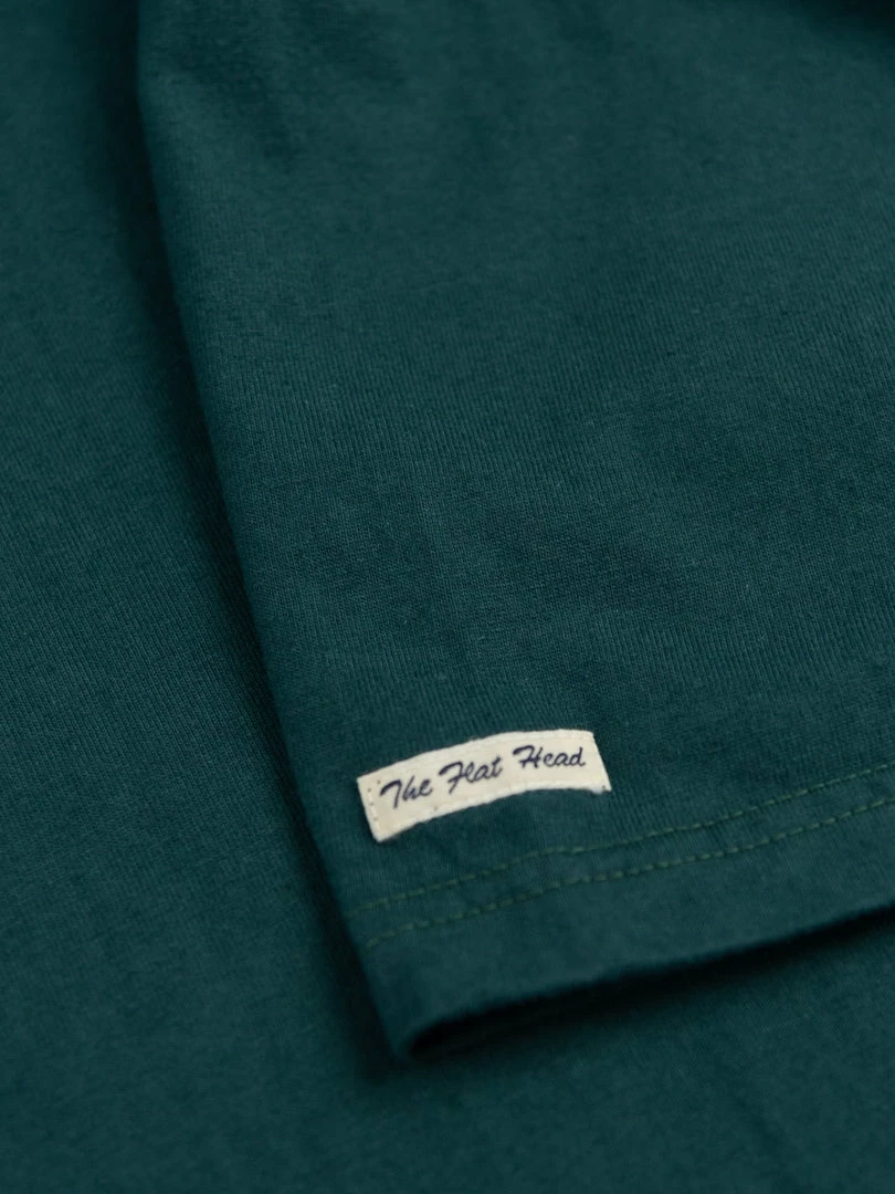 The Flat Head Loopwheeled Heavyweight Plain T-Shirt Dark Green NEW ARRIVALS 13 The Flat Head Loopwheeled Heavyweight Plain T-Shirt Dark Green NEW ARRIVALS