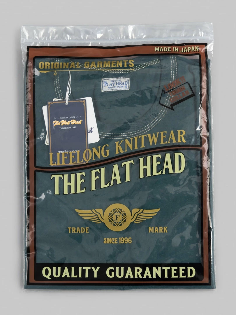 The Flat Head Loopwheeled Heavyweight Plain T-Shirt Dark Green NEW ARRIVALS 3 The Flat Head Loopwheeled Heavyweight Plain T-Shirt Dark Green NEW ARRIVALS