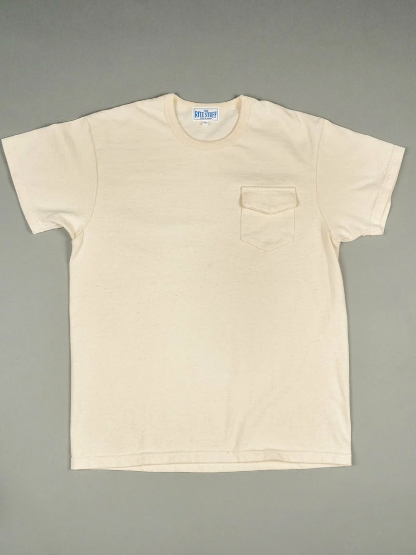 The Rite Stuff Heavyweight 9 Oz. Loopwheel Pocket T-shirt (Ecru) 9 The Rite Stuff Heavyweight 9 Oz. Loopwheel Pocket T-shirt (Ecru)