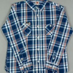 The Strike Gold Check Work Flannel Shirt Navy