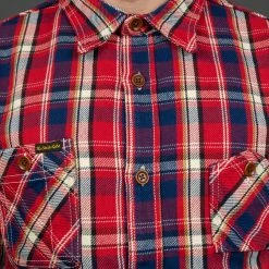The Strike Gold Check Work Flannel Shirt Red