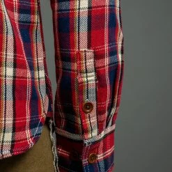 The Strike Gold Check Work Flannel Shirt Red