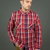 The Strike Gold Check Work Flannel Shirt Red