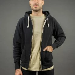 The Strike Gold Loopwheeled Zip Hoodie (Black)