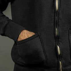 The Strike Gold Loopwheeled Zip Hoodie (Black)