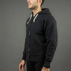 The Strike Gold Loopwheeled Zip Hoodie (Black)