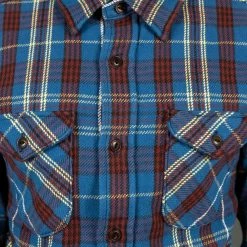 UES Heavy Flannel Shirt Dark Blue Check