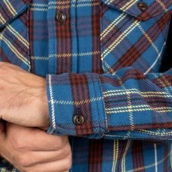 UES Heavy Flannel Shirt Dark Blue Check