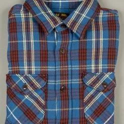 UES Heavy Flannel Shirt Dark Blue Check