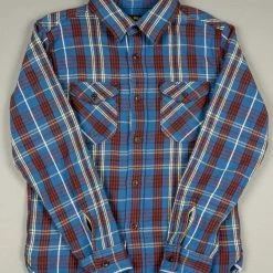UES Heavy Flannel Shirt Dark Blue Check