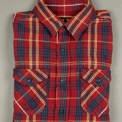 UES Heavy Flannel Shirt Dark Red Check