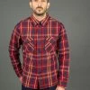 UES Heavy Flannel Shirt Dark Red Check