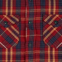 UES Heavy Flannel Shirt Dark Red Check