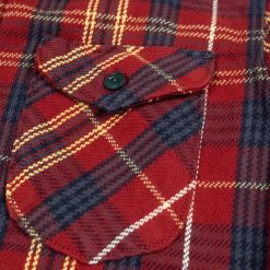 UES Heavy Flannel Shirt Dark Red Check