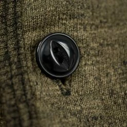 NEW ARRIVALS Loop & Weft Heather Slub Pile Back Hem Ribbed Cardigan Army Olive