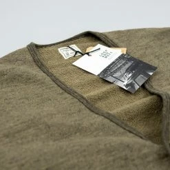 NEW ARRIVALS Loop & Weft Heather Slub Pile Back Hem Ribbed Cardigan Army Olive