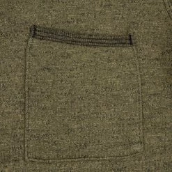 NEW ARRIVALS Loop & Weft Heather Slub Pile Back Hem Ribbed Cardigan Army Olive