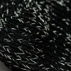 Nishiguchi Kutsushita Hemp Cotton Ribbed Socks Black