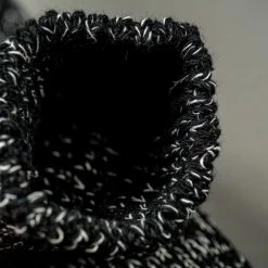 Nishiguchi Kutsushita Hemp Cotton Ribbed Socks Black