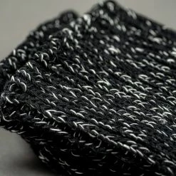 Nishiguchi Kutsushita Hemp Cotton Ribbed Socks Black