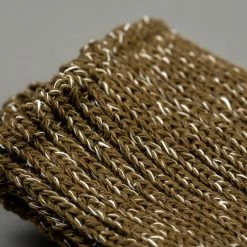 Nishiguchi Kutsushita Hemp Cotton Ribbed Socks Khaki
