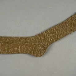 Nishiguchi Kutsushita Hemp Cotton Ribbed Socks Khaki