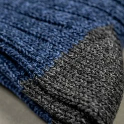 Nishiguchi Kutsushita Recycled Cotton Ribbed Socks Denim