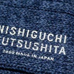 Nishiguchi Kutsushita Recycled Cotton Ribbed Socks Denim