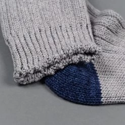 Nishiguchi Kutsushita Recycled Cotton Ribbed Socks Light Grey