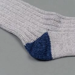 Nishiguchi Kutsushita Recycled Cotton Ribbed Socks Light Grey