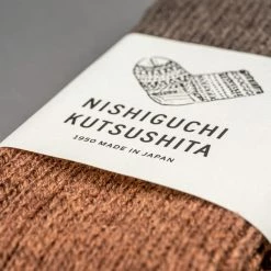 Nishiguchi Kutsushita Wool Cotton Slab Socks Brown