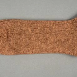 Nishiguchi Kutsushita Wool Cotton Slab Socks Brown