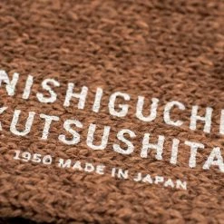 Nishiguchi Kutsushita Wool Cotton Slab Socks Brown