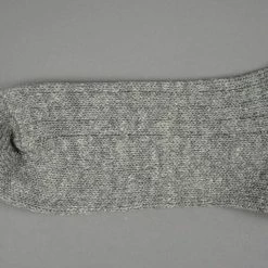 Nishiguchi Kutsushita Wool Cotton Slab Socks Charcoal