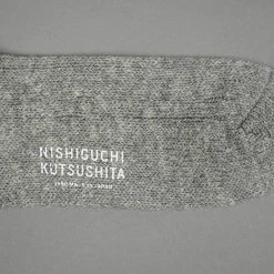 Nishiguchi Kutsushita Wool Cotton Slab Socks Charcoal