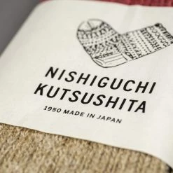 Nishiguchi Kutsushita Wool Cotton Slab Socks Red