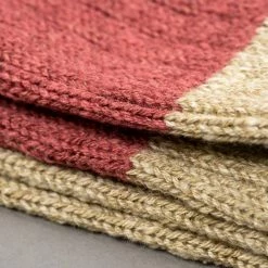 Nishiguchi Kutsushita Wool Cotton Slab Socks Red