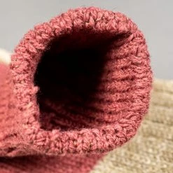 Nishiguchi Kutsushita Wool Cotton Slab Socks Red