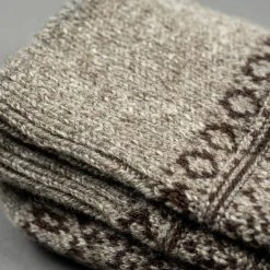 Nishiguchi Kutsushita Wool Jacquard Socks Grey 26 Nishiguchi Kutsushita Wool Jacquard Socks Grey