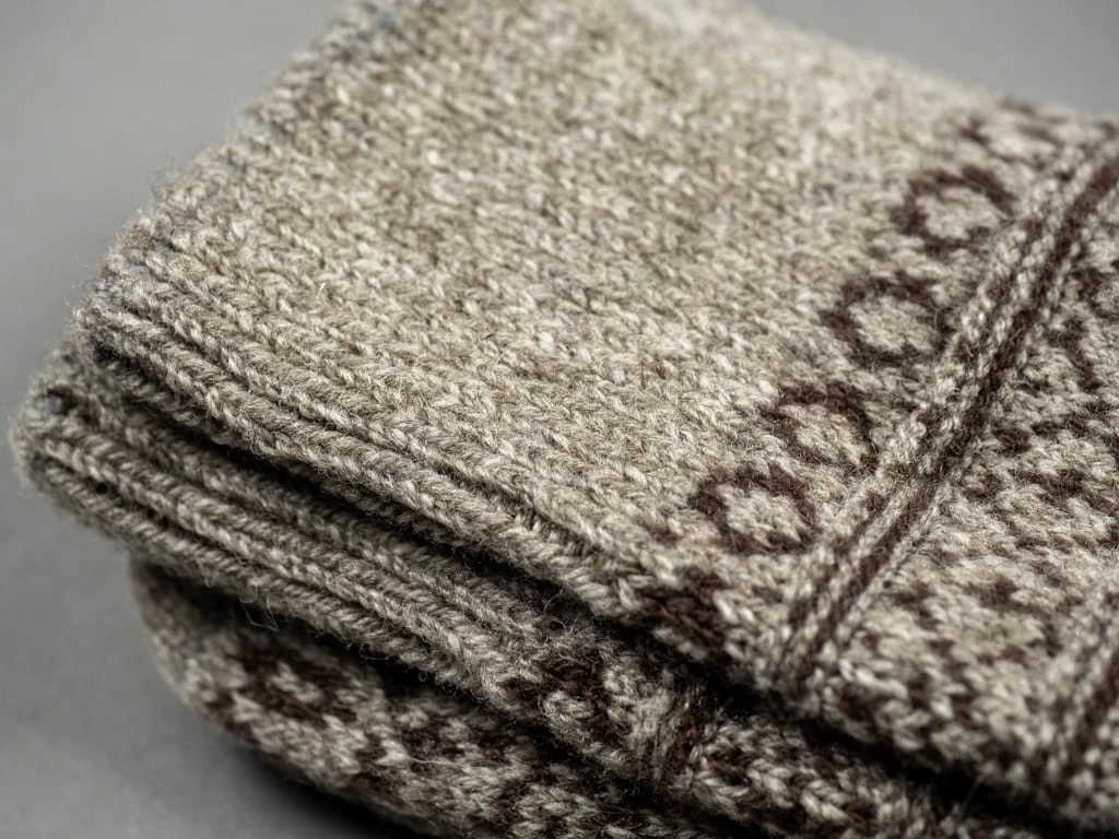 Nishiguchi Kutsushita Wool Jacquard Socks Grey 12 Nishiguchi Kutsushita Wool Jacquard Socks Grey