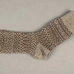 Nishiguchi Kutsushita Wool Jacquard Socks Grey 19 Nishiguchi Kutsushita Wool Jacquard Socks Grey